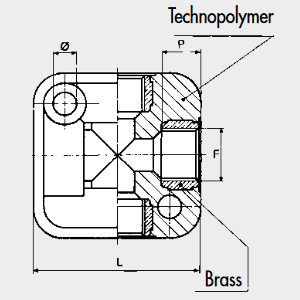 Připojovací blok mosaz/technopolymer A21